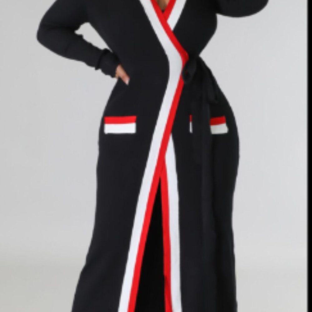 Wrapped Ribbed Long Cardigan Dress Brand New - Picture 6 of 9